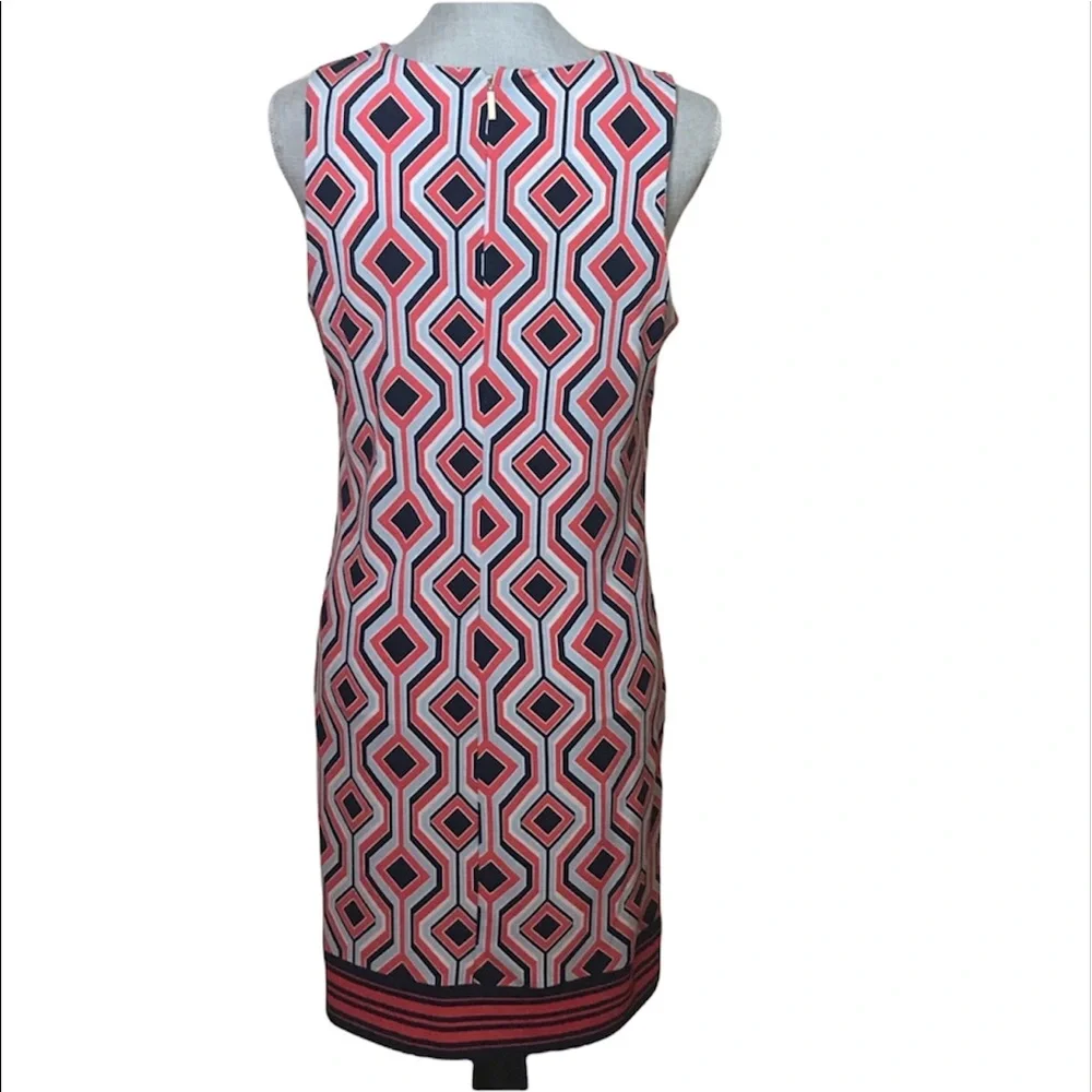 Michael Kors Geometric Print Sleeveless Shift Dress Size M